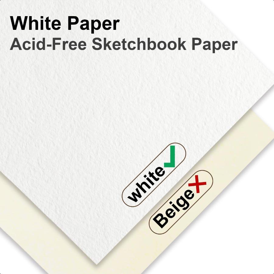 5.5 X 8.5 Sketchbook Set Top Spiral Bound Sketch Pad 2 Pack 100 Sheets Each 68lb 100gsm Drawing Paper Pad Art Sketch Book for D