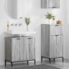 Bathroom Furniture Set 2 Pcs Grey Sonoma Plywood and Metal