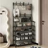 4-layer Shoe Rack Entrance Hanging Rack Floor Standing Shoe Rack Multi-layer Hook Storage Rack Household Minimalist Shoe Rack