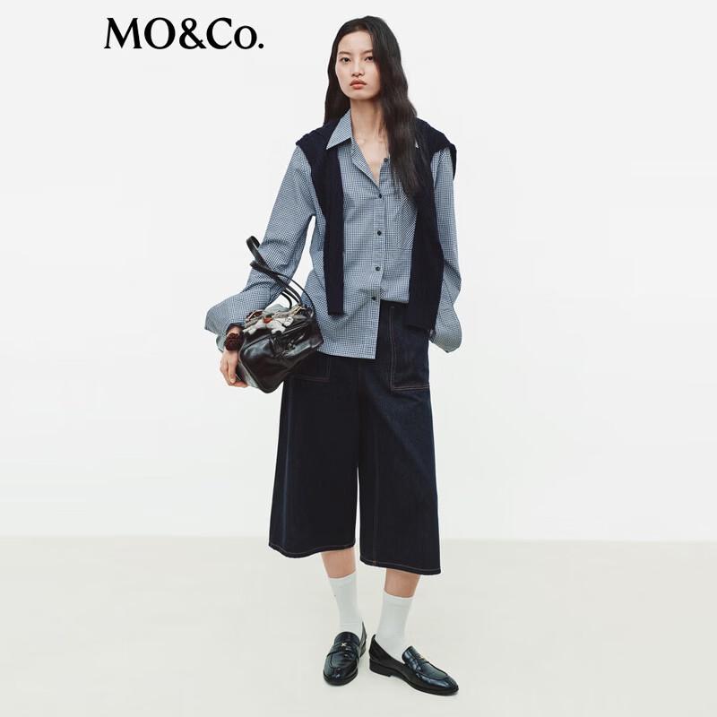 MO&Co. Women's Brushed Cotton Long-Sleeved Shirt