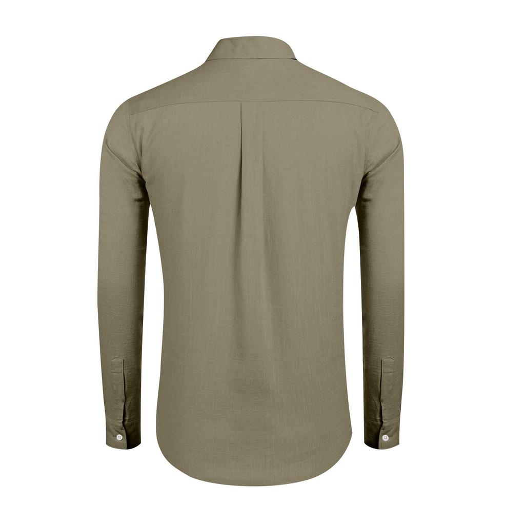 Men’s Long Sleeve Button Down Shirt with Chest Pocket Classic Fit Collar Lightweight Fabric Design
