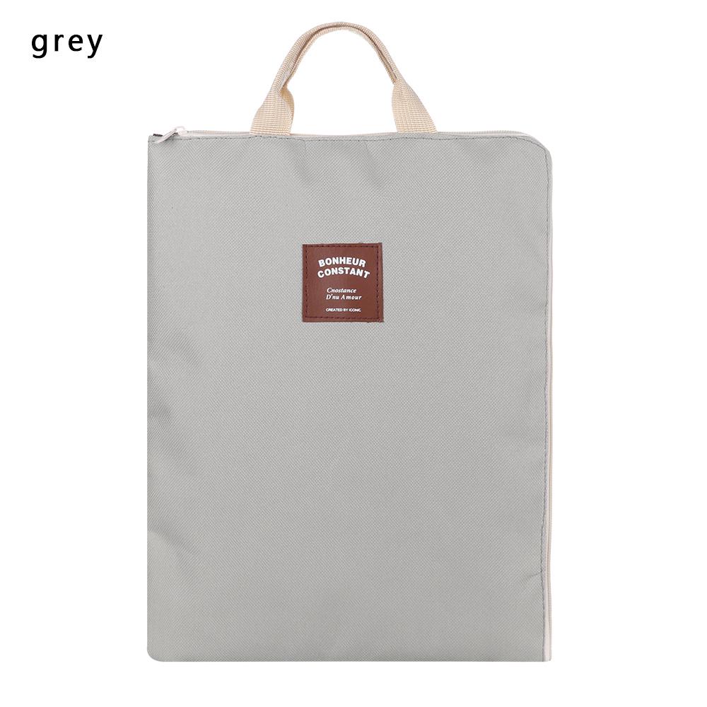 Big Capacity Double Layers A4 Document Bag File Folder Holder With Handle Zipper Waterproof Canvas Handbag For Business Document