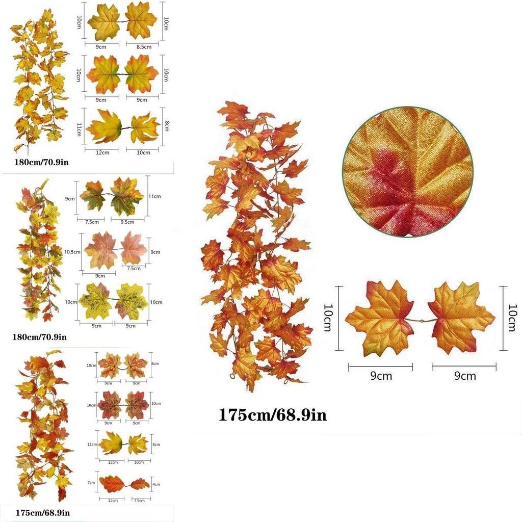 Realistic Autumn Maple Leaf Garland For Thanksgiving And Halloween Decorations