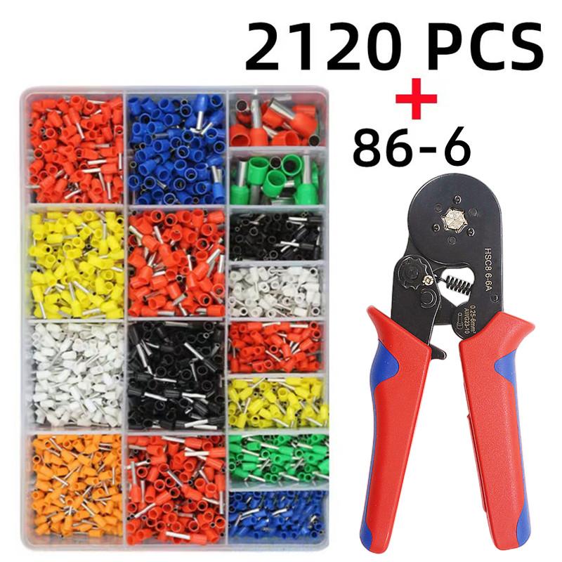 Tube Terminal Crimping Tools Ferrule Crimping Pliers HSC8 6-4 0.25-10mm² 23-7AWG 6-6 0.25-6mm² Electrician Clamp Sets Wire Tips