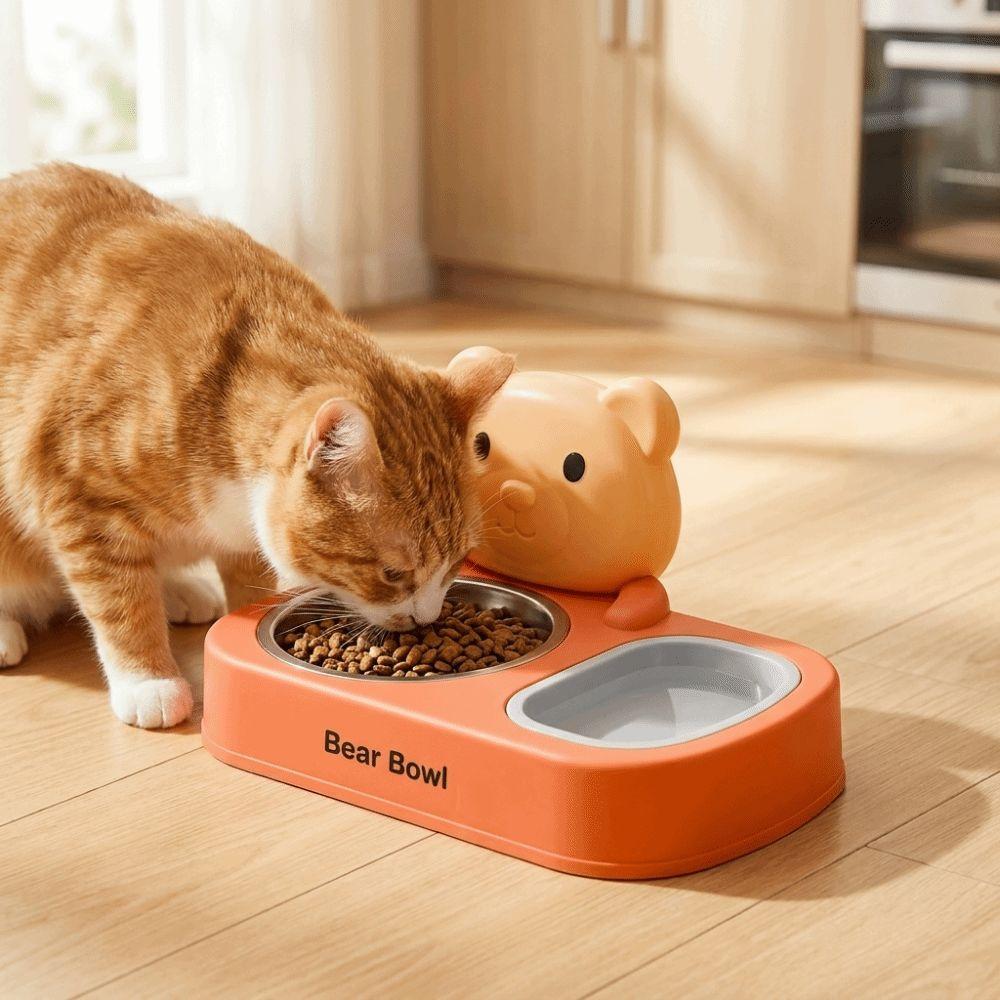 Detachable Cat Food Water Bowl Non-Slip Base Cat Feeding Bowl Pet Water Container  for Cats Dogs