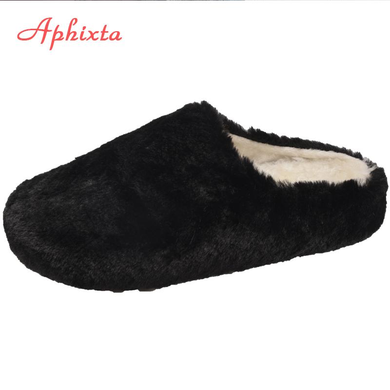 

Fashion Aphixta Leopard Round Toe Warm Winter Slippers New Fashion Fluffy Platform Slippers for Women 2024 Winter Plush Warm Cotton Shoe 35 чёрный
