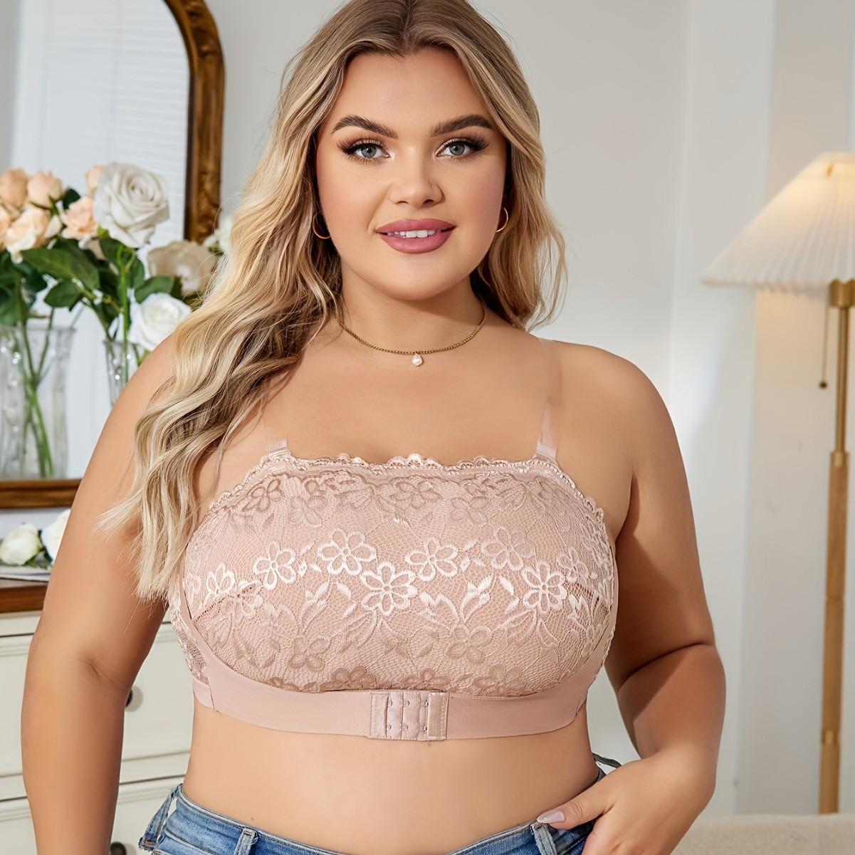

Сексуальный кружевной топ-труба с застежкой спереди, собранный, без косточек, нижнее белье для защиты от просвечивания, базовый бюстгальтер 4XL