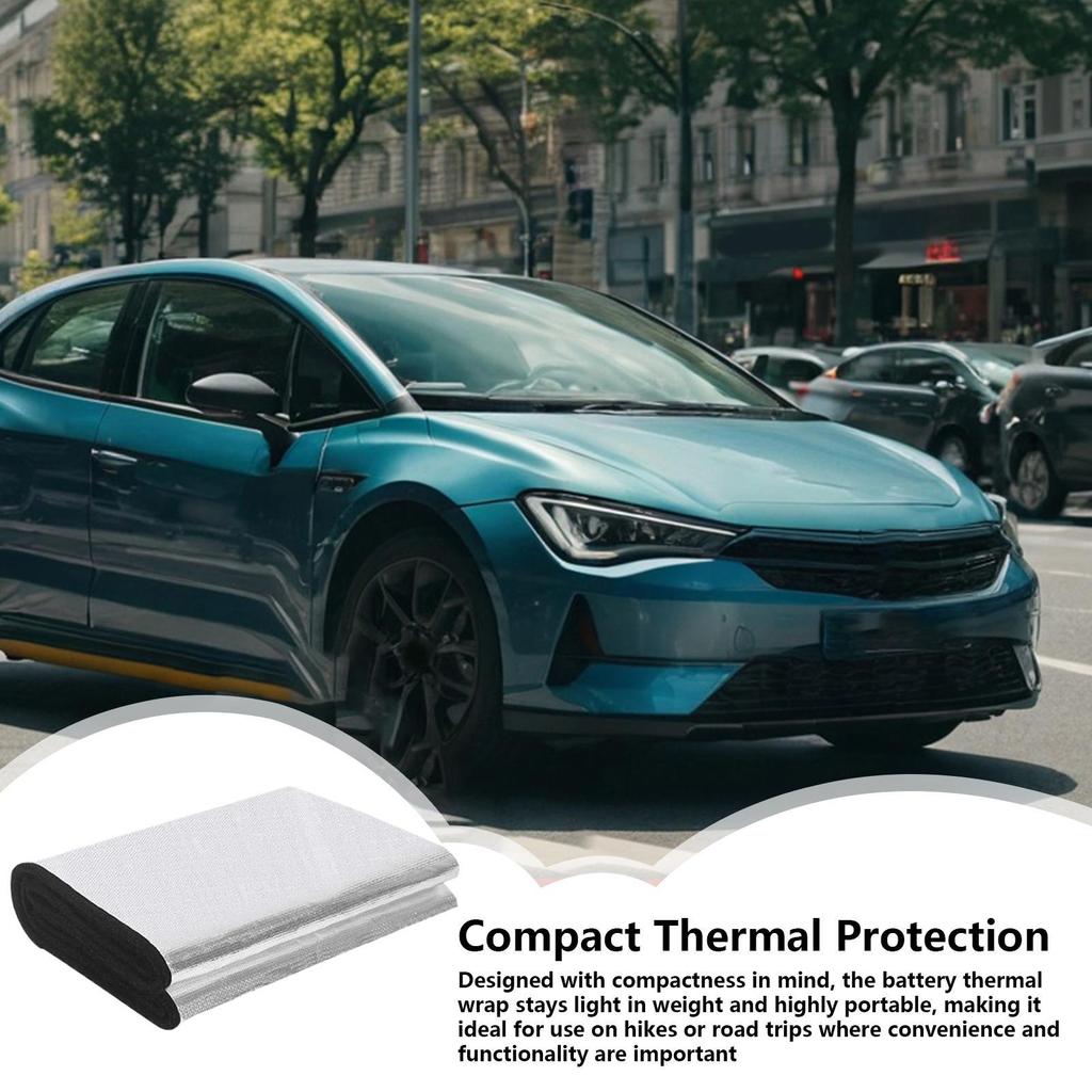 102X18X0.3cm Universal Battery Insulation Cover Fireproof Flexible Shield Insulation Car Battery Wrap Heat Insulation Mat