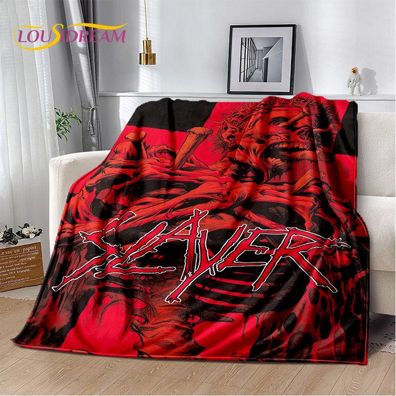 Slayer Heavy Metal Grubu Yumuşak Peluş Battaniye, Salon Yatak Odası Yatak Kanepe Piknik Örtüsü için Flanel Battaniye Sıcak Çocuklar