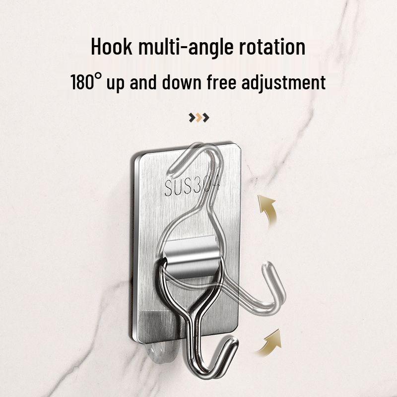 Strong Adhesive Stainless Steel Over-the-Door Hook for Coats – No-Drill, Ideal for Living Rooms, Kitchens, and Dorms