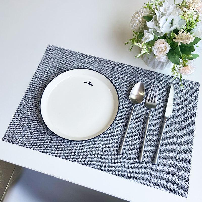 

6 шт. ПВХ салфетки под приборы, настольные коврики, теплоизоляционные коврики, прямоугольные моющиеся салфетки, украшение стола 45x30 см 45x30cm серый