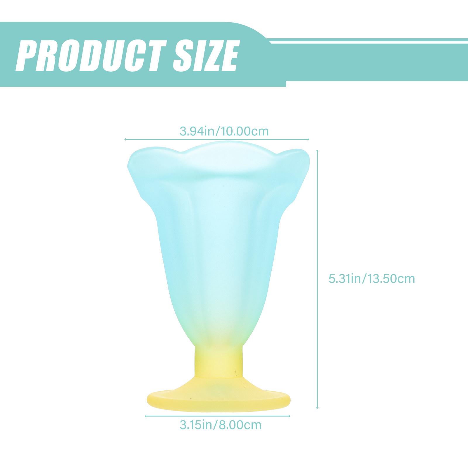 

Premium Glass Dessert Cup Frosted Texture Vintage Style for Pudding Ice Cream Serving Party Home Bar Use other синий
