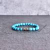 Natural Turquoise Gemstone Bead Bracelet Turquoise Celtic Symbol Beaded Jewelry Tree of Life Charm  Stretchable Handmade Charm Bracelets