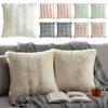 Set of 2 Faux Fur Soft Fuzzy Pillow Case 18x18 Inch Decorative Pillowcase No Insert for Sofa Bedroom Living Room Home Decor