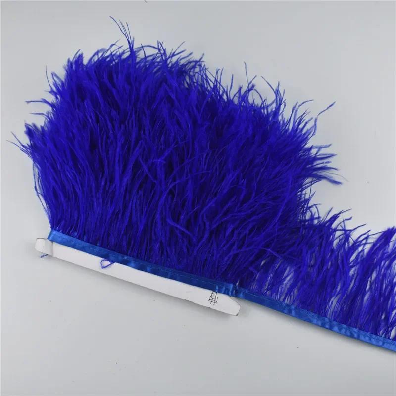 1M 5M 10Meter 8-10Cm Black Ostrich Feather  Trims Natural White Ostrich Feather For Craft Ribbon Fringe For Skirt Party Clothing