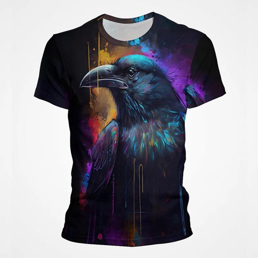 Interesting Animal Graffiti Art Graphic 3D Printing Men's Round Neck Short Sleeved T-shirt
