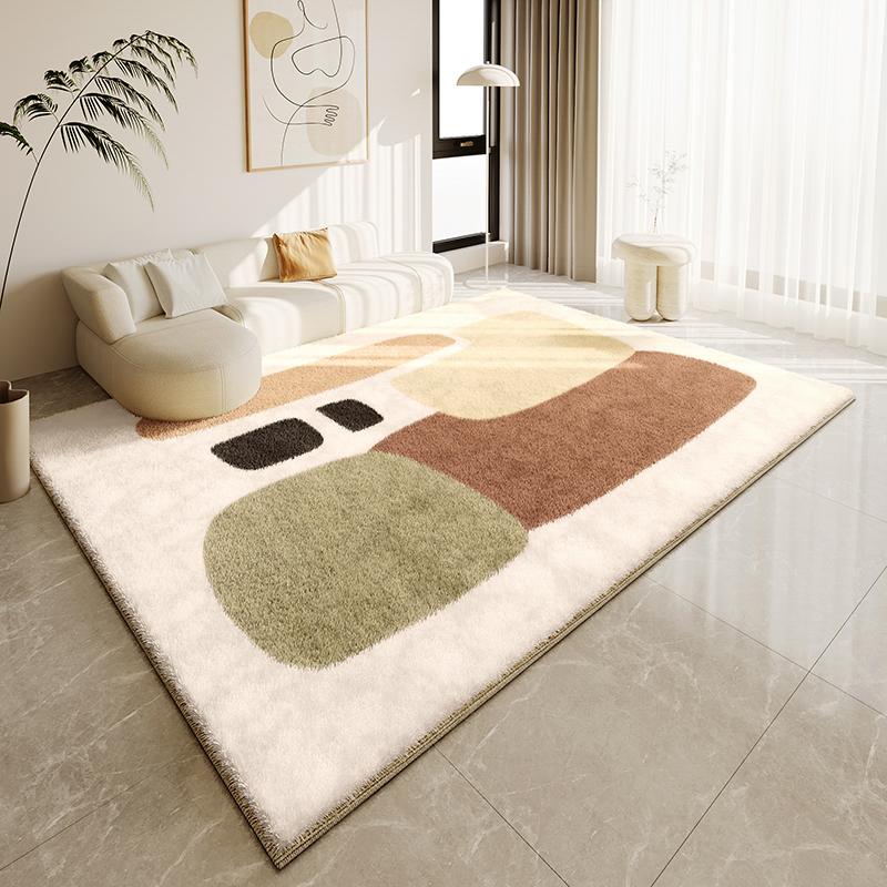 Cream Style Carpets for Living Room Light Luxury Bedroom Decor Carpet Fluffy Soft Cloakroom Plush Rug Home Washable Thicken Mat