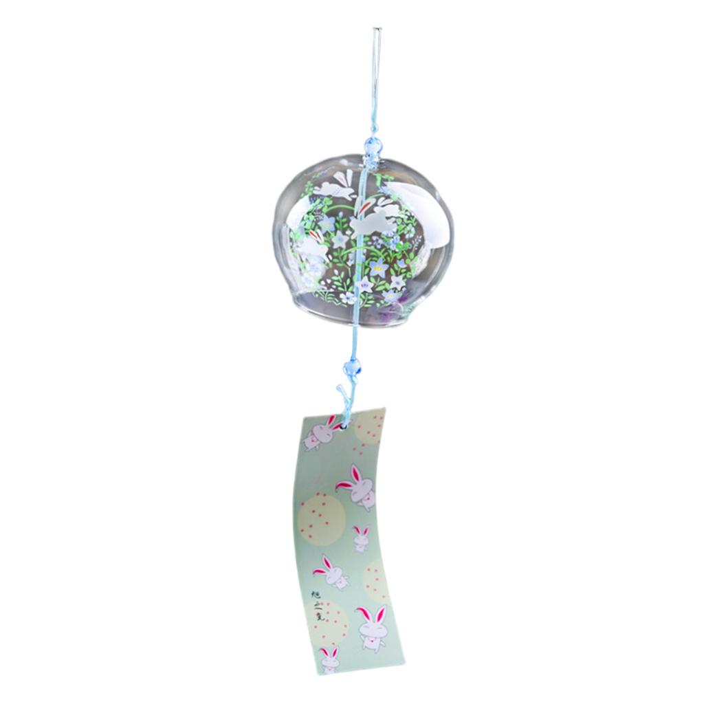 Japanese Style Cherry Blossom Wind Chimes Romantic Flower Blossom Small Wind Bells Decoration Home Glass Japan Styles Pendant