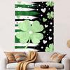 Green Glitter Clover and Heart Pattern Patterned Tapestry Home Decor, Suitable for Bedroom and Living Room, Gift