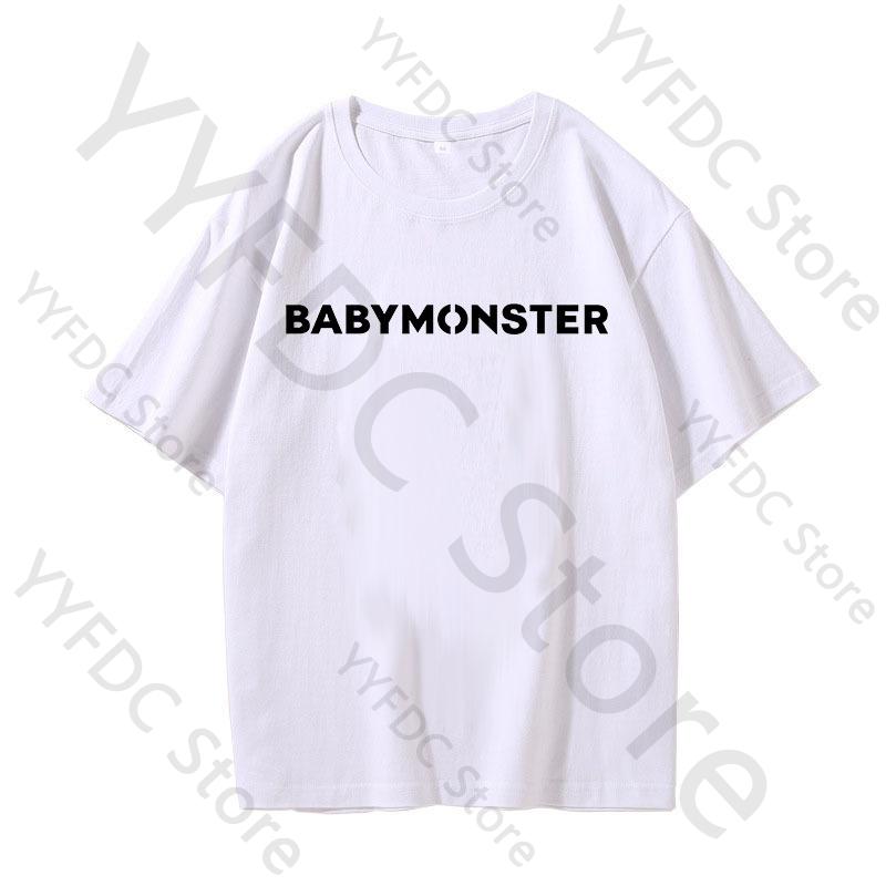 KPOP Babymonster T Shirt Women Unisex Summer Cotton Short Sleeve Tee Tops Korean Fashion Popular Loose Tshirt For Fans Clothes