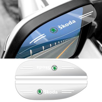 2Pcs Car Rearview Mirror Rain Eyebrow Sun Shade Protector Sticker For Octavia 2 3 A7 Fabia Rapid Superb Scala Kamiq Karoq