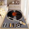 Vintage Record Player Illustration Rug - Non-slip rug suitable for living room and bedroom sofas