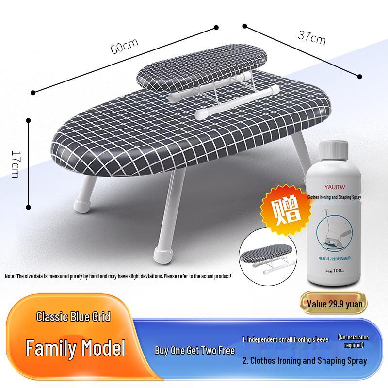 Folding Mini Ironing Board with Ironing Pad and Clothes Rack