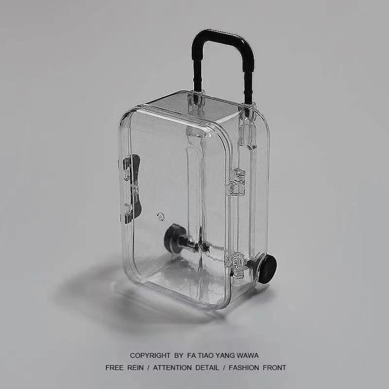 Cute Cartoon Number Jewelry Trolley Case: Transparent, Retractable Mini Storage Box