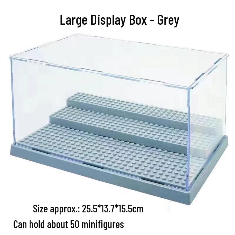 Lego-Compatible Stepped Acrylic Display Box – Dustproof, Detachable, Perfect for Figurines and Kids' Assembly Gift
