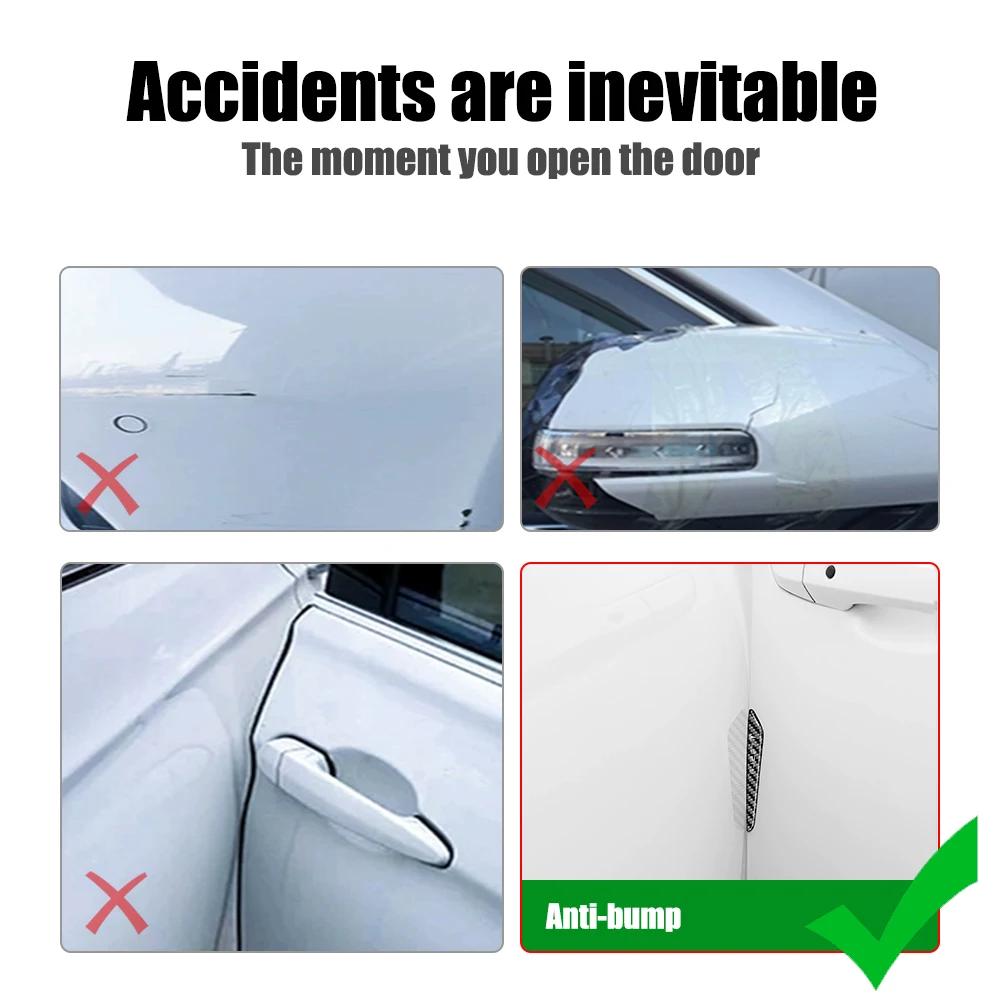 Car Sticker 2025 New Tesla 4PCS Carbon Fiber car Door Anti-collision Stickers Protective decal For Tesla Model 3 Model S X Model