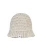 Bajal Monogram Label Knit Punching Summer Bucket Hat Cream