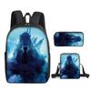 2021 Godzilla Wars King Kong School Bag Three-Piece Combination Set Primary And Secondary School Students Printed Backpack Cartoon School Bag