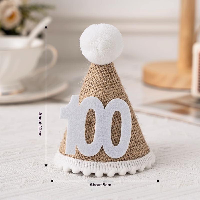 1Pcs New Sweet Birthday Hat Handcrafted Pom Neutral Color Princess Birthday Hat Lace Ruffle Hat Children'S Party