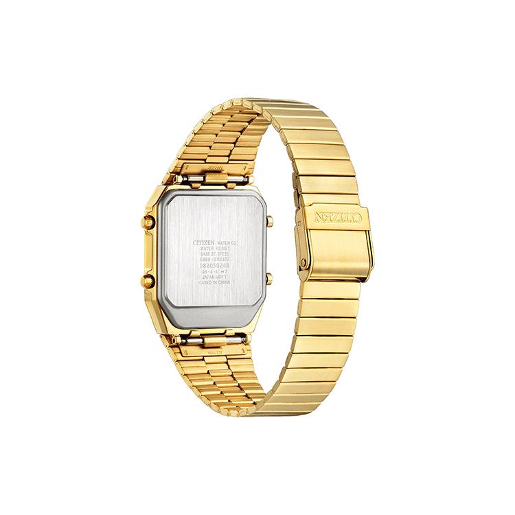 Citizen Eco Drive Co Branded Collection Quartz Movement Stainless Steel Strap Watch Unisex Gold Dial JG2103-72XD
