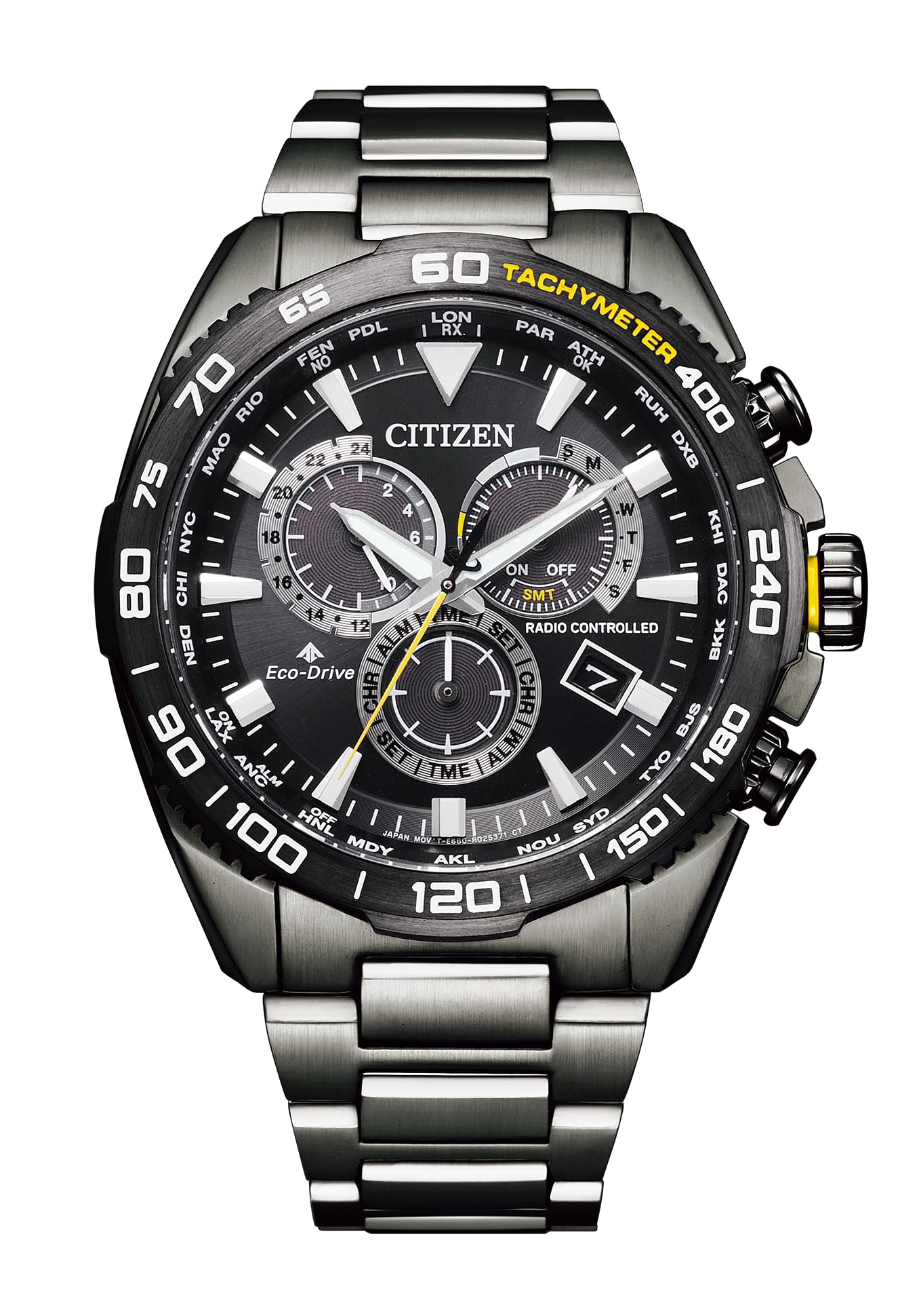

Citizen Promaster Eco-Drive Radio-Controlled Watch CB5037-84E LAND Series Men s Water-Resistant Gray Radio Wave Solar