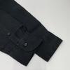 ORIAN KF99F Black Linen Washed Band Collar Long Sleeve Shirt tops XL blackUsed