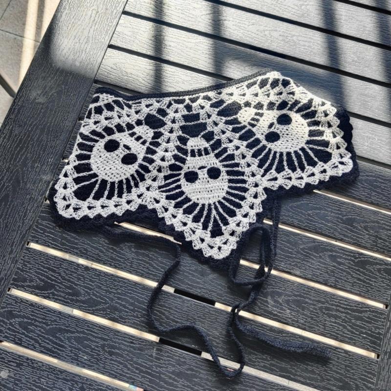 Elegant Skull Pattern Head Scarf Headband Dark Series Hairscarf Bandanas Headpiece for Halloween Party Photo Headscarf