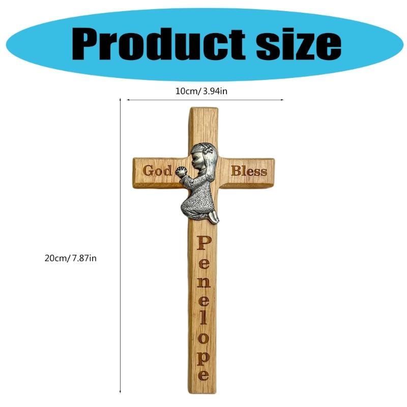 Crucifix Ornament Wood Blessing Gift For Children Easter Baptisms Or Birthday Present Safe and Friendly