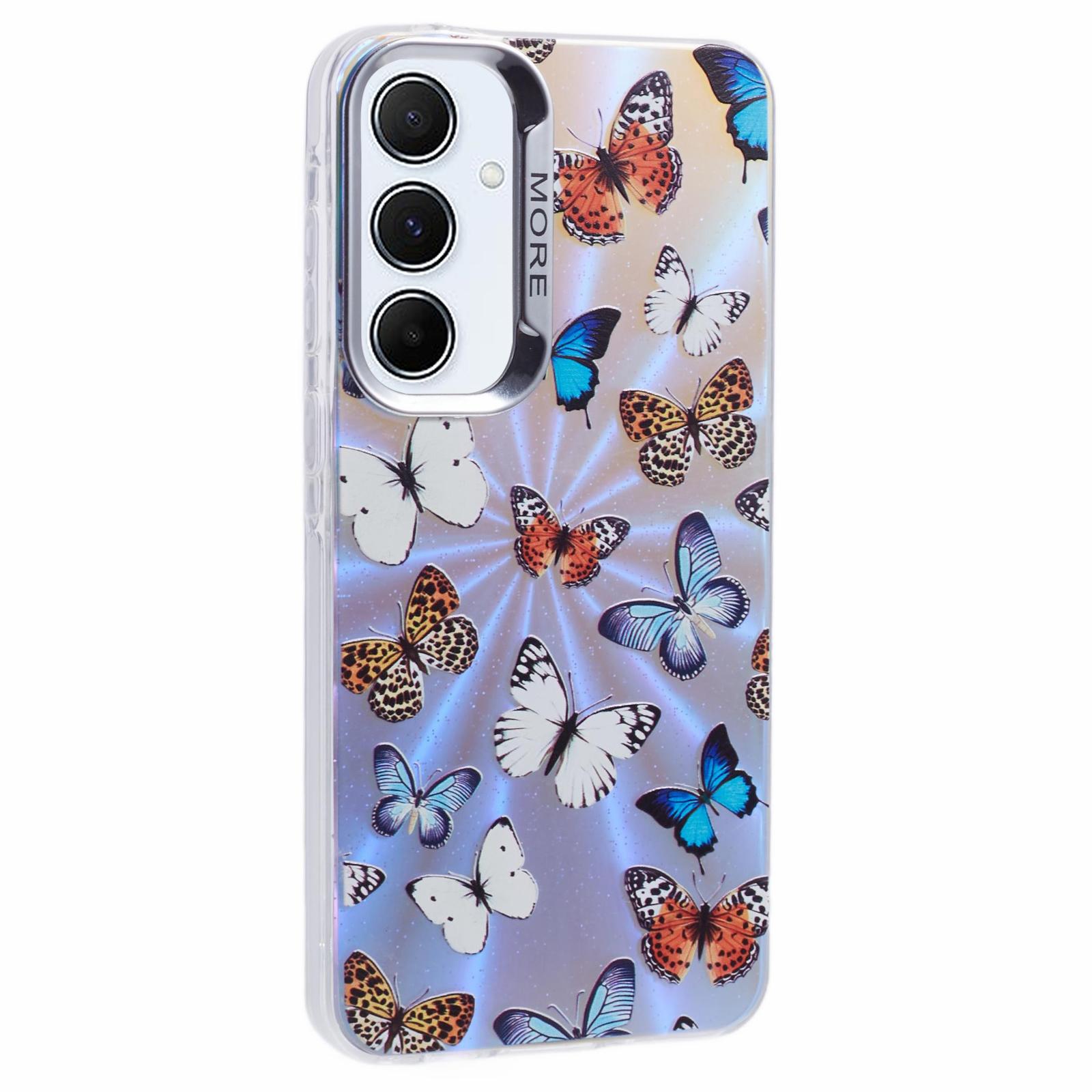

For Samsung Galaxy A35 5G Case Laser TPU+PC Phone Cover Electroplating Butterfly Pattern AB1