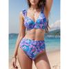 Ruffle Bikini Floral Printed Swimwear Women's Summer Suit Sexy Swimsuit Push Up Bikinis High Cut Bathing Suit Beachwear