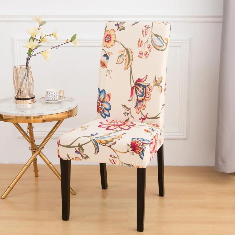 Chair Covers Set Of 6 Stretch Printed Parsons Chair Slipcovers Super Fit Spandex Removable Washable Dining Room