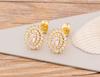 New Fashion Geometric Stud Earrings Copper Cubic Zirconia Wedding Party Daily Wearable Charm Jewelry Styles Fow Women Best Gifts