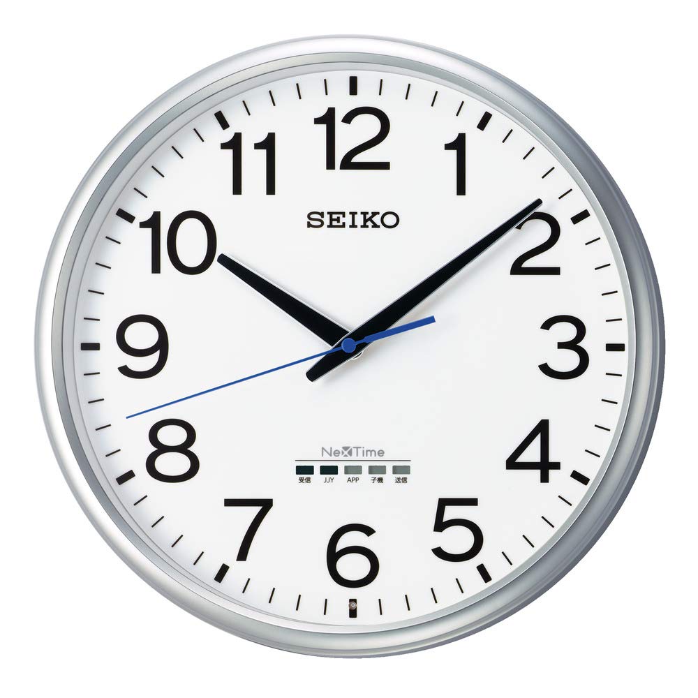 Seiko Clock Wall Office Radio Seiko Silver Diameter 350 x 48 ZS253S Clock, Type, Controlled, Nextime, Metallic, mm,