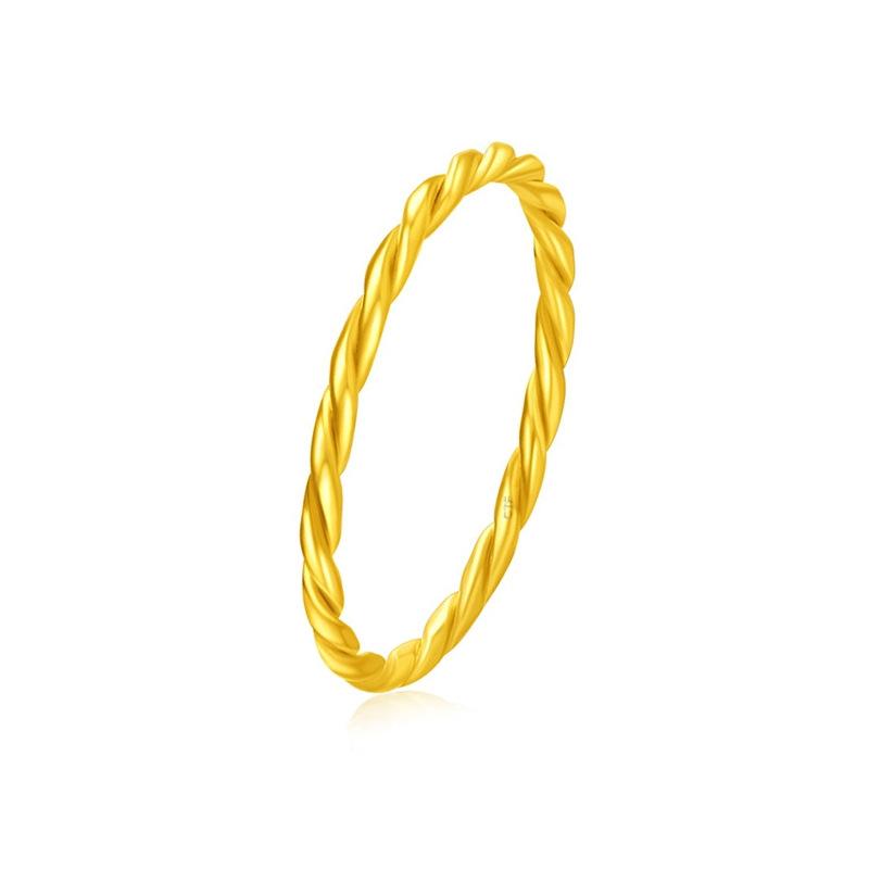 

Песочное Уникальное Вьетнамское Золотое Витое Кольцо Изысканный Простой Дизайн Идеально Для Пар Или Подарков Twisted Ring,Size 6