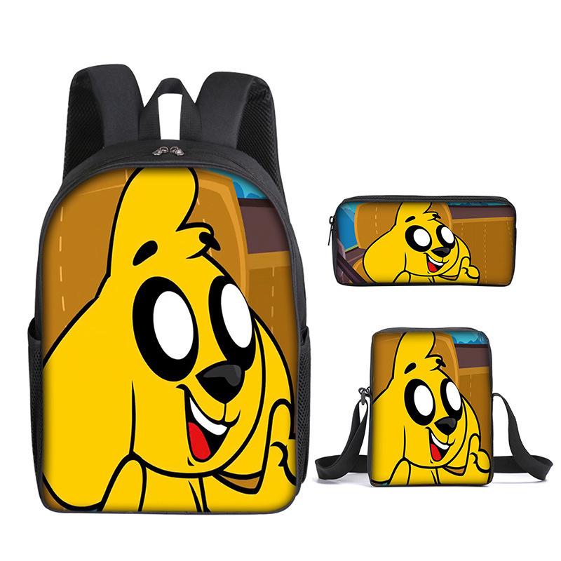 Mikecrack Rucksack Grund- und Sekundarschule Schultasche Bedruckter Rucksack Umhängetasche Federmäppchen Dreiteiliges Set