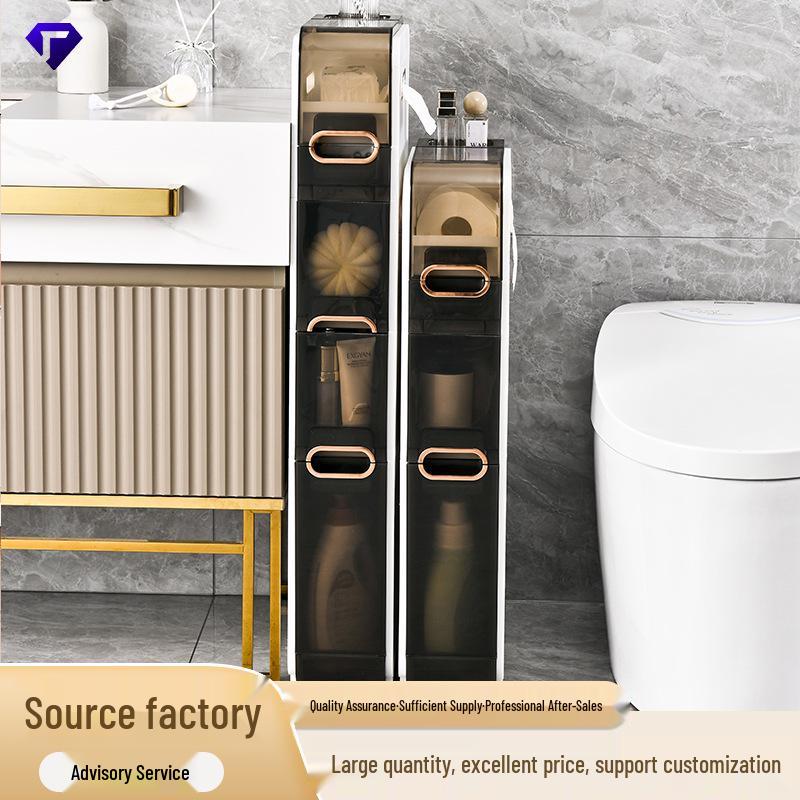 Multi-purpose Movable Bathroom Storage Rack with No Installation Required