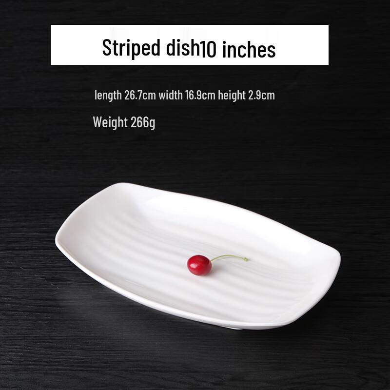Qianxing A8 White Melamine Rectangular Serving Plates