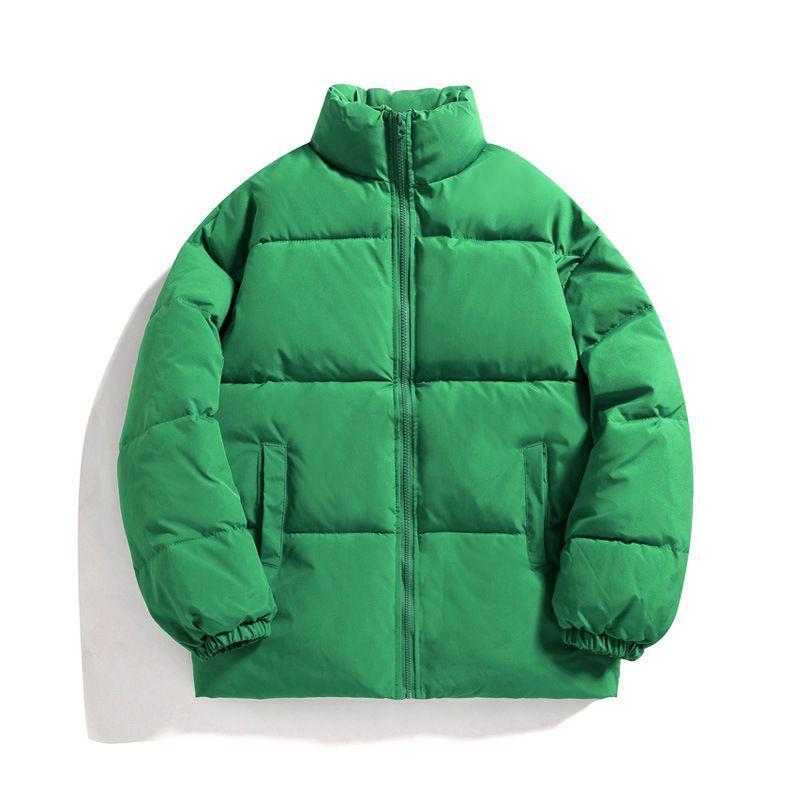 Men's and Women's Padded Jackets Stand-up Collar Solid Color Bread Jackets Trendy Men's Padded Jackets Can Be Printed