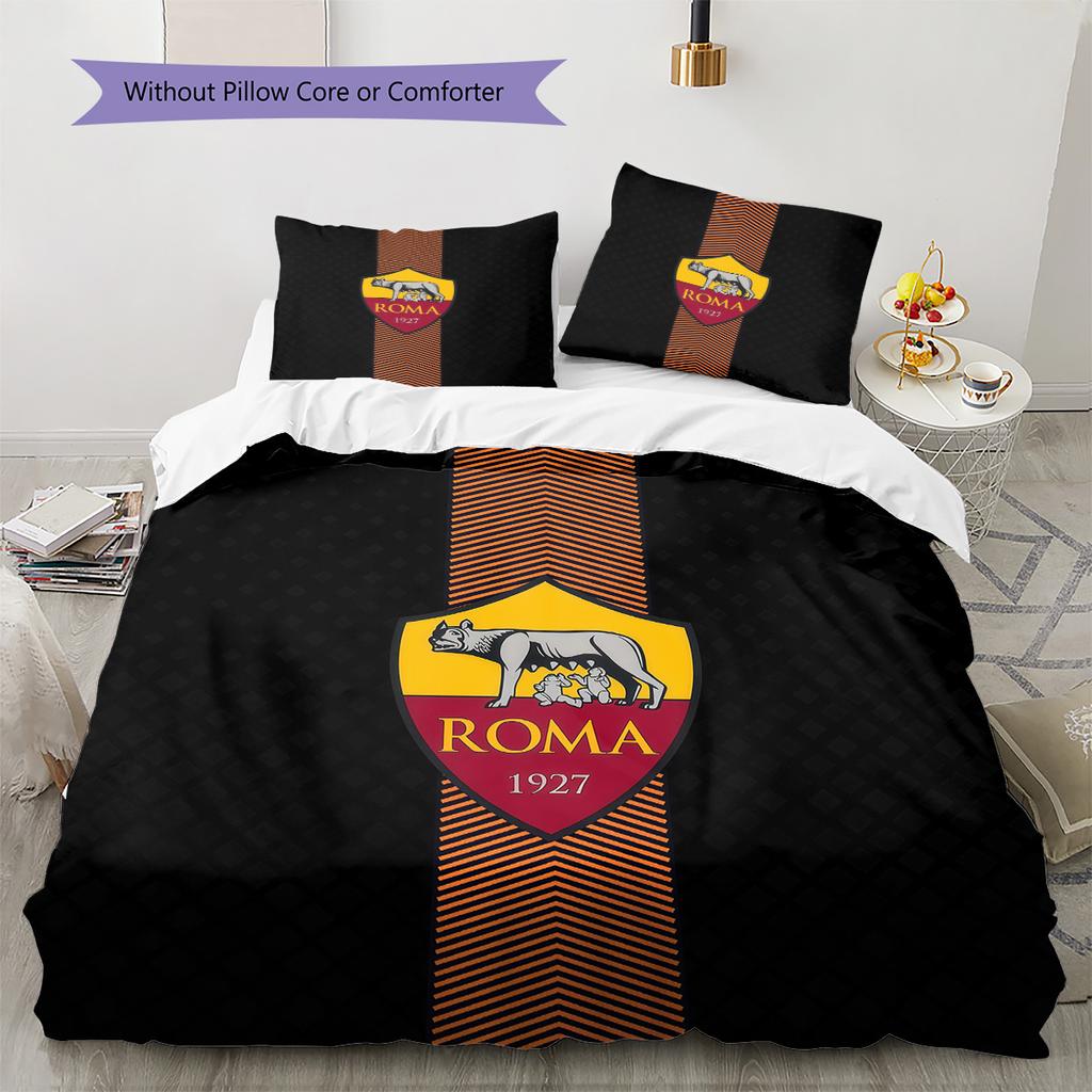 AS Roma Pattern Bedding Quilt Set Home Decoration Gift (1 * duvet cover + 2 * pillowcase without core)