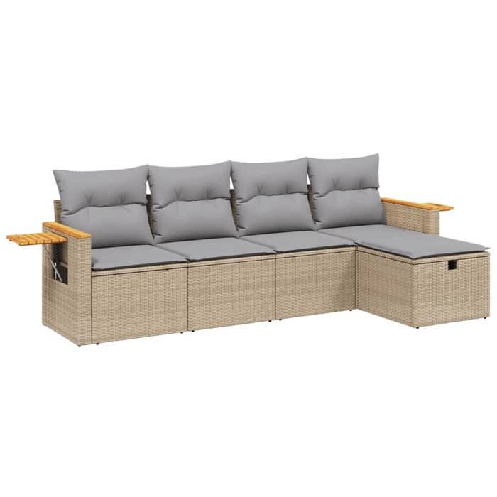 VidaXL Garden Lounge Set with Cushions 5 Pcs, Patio Sofas, Patio Furniture Set, Outdoor Furniture, Mix 3265504